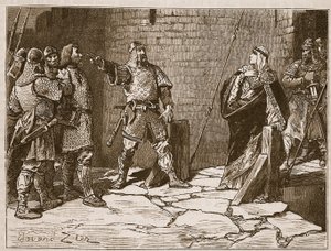 Rendición del Castillo de Bamborough, ilustración de 